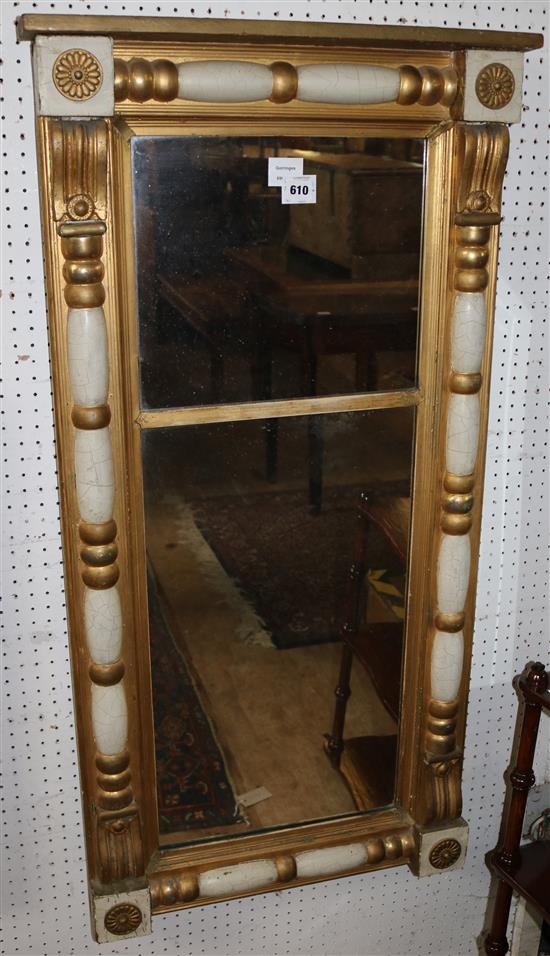 Regency gilt and cream painted two  plate overmantel(-)